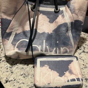 Calvin Klein tote bag with attached pouch